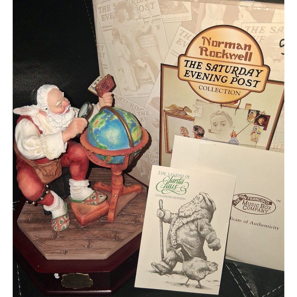 Norman Rockwell the saturday evening post ceramic music box collection
